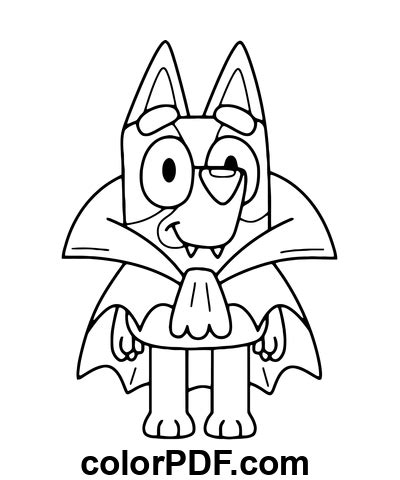 Bluey En Tant Que Vampire Halloween Coloriages Et Livres En Pdf