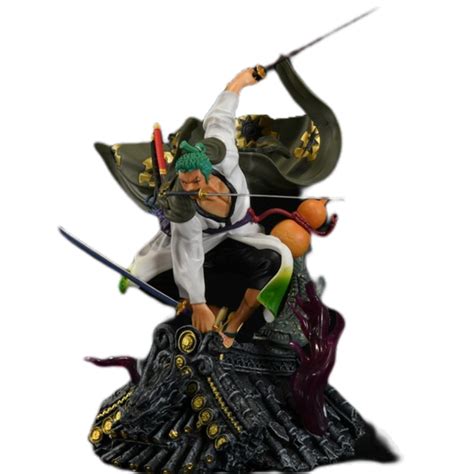 Mô Hình Roronoa Zoro wano GK Có đèn led Cao 24cm nặng 500gram Có