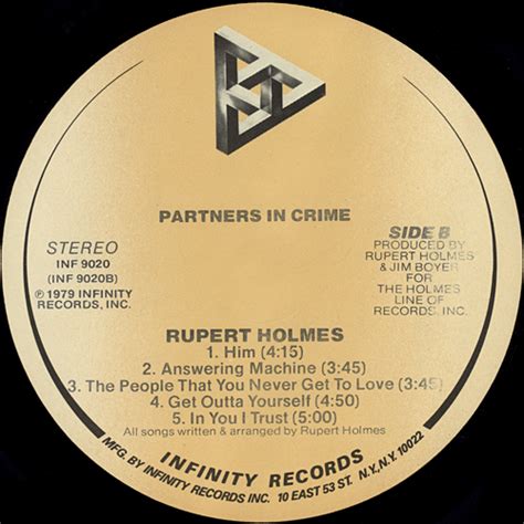 Rupert Holmes – Partners in Crime | Vinyl Album Covers.com