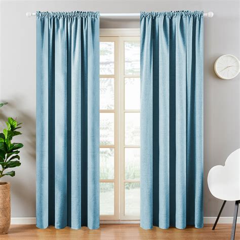 Topfinel Faux Linen 100 Blackout Curtains 84 Inches Length For Bedroom