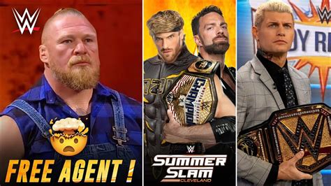 Finally Brock Lesnar Free Agent Confirm Returns Logan Paul Vs La