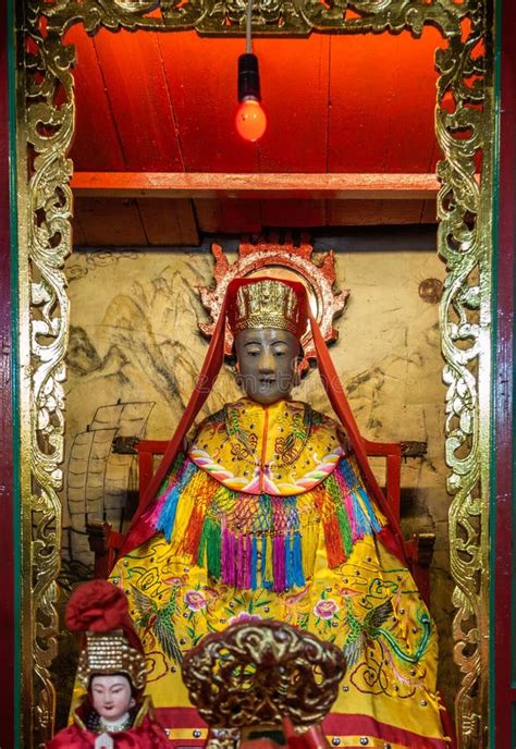 Closeup Of God Of Sea At Kwan Tai Taoist Temple In Tai O Hong Kong