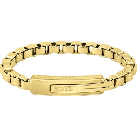 Bracelet Homme Boss Acier Dor Jaune Cm Maty