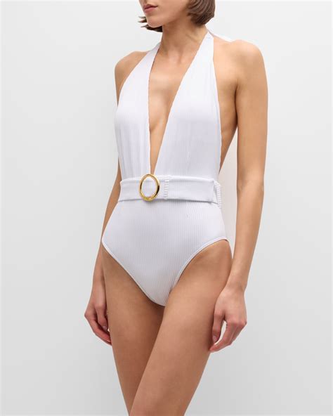 Alexandra Miro Eva Belted One Piece Swimsuit Neiman Marcus