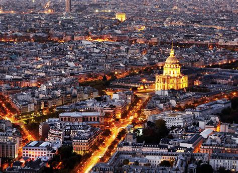 Aerial View Of Paris At Night by Allan Baxter