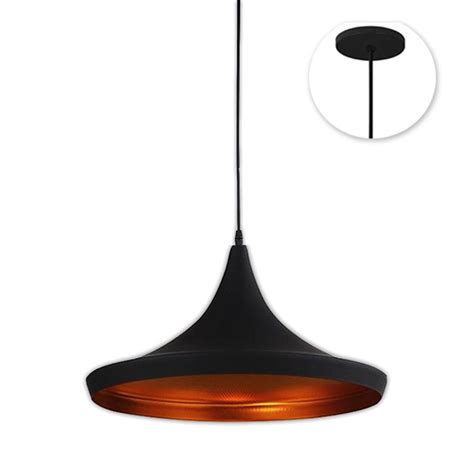 Kit Lumin Rias Pendente Estilo Tom Dixon Preto X Cobre Canova