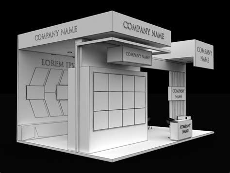 Booth Exhibition Stand Stall X M Height Cm Side Open D Model