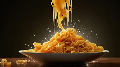 premium ai image  bowl  noodles  melted cheese  poured