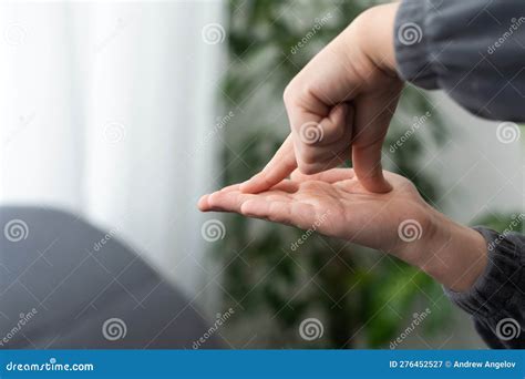 Beautiful Smiling Deaf Girl Using Sign Language. Stock Image - Image of ...