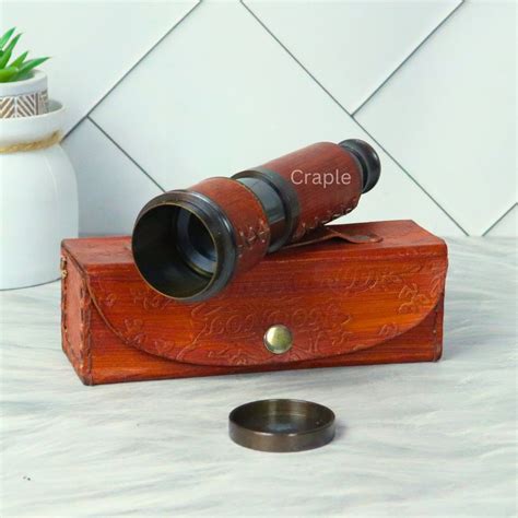 15.75" Antique-Finished Brass Telescope