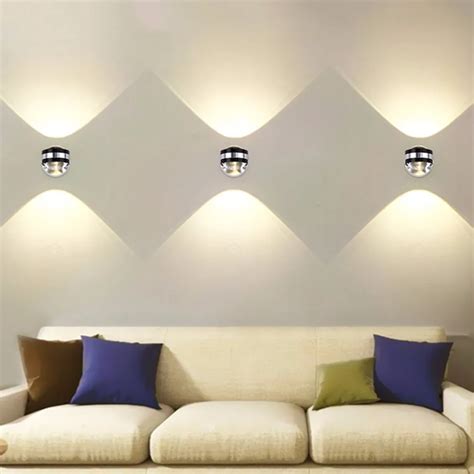 Indoor Wall Light Up Down LED Lamp Aluminum Crystal Sconce Living Room ...