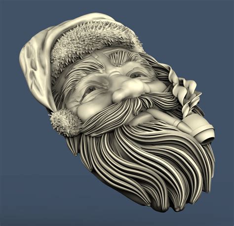 3d Stl Model For Cnc Santa Claus And Smoking Pipe Etsy