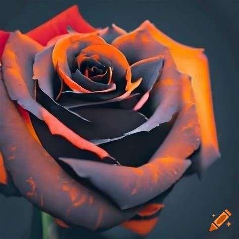 Close Up Of Black And Orange Halloween Roses On Craiyon