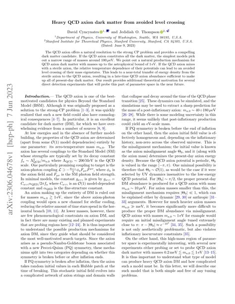 PDF Heavy QCD Axion Dark Matter From Avoided Level Crossing