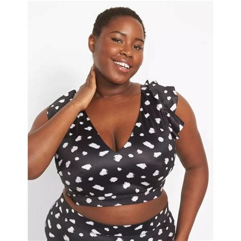 Lane Bryant Swim Lane Bryant Giraffe Dot No Wire Ruffle Swim Bikini