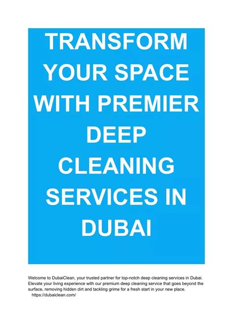 Ppt Transform Your Space With Premier Deep Cleaning Services In Dubai