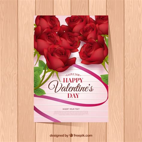 Free Vector | Realistic valentine's day card template