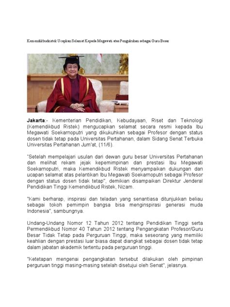 Kemendikbudristek Ucapkan Selamat Kepada Megawati Atas Pengukuhan