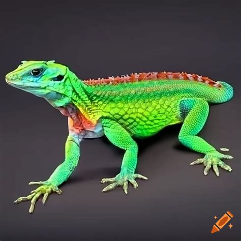 Red Cybernetic Lizard On A White Background On Craiyon