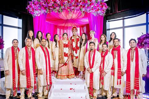 Bridal Party in Traditional Indian Wedding Attire