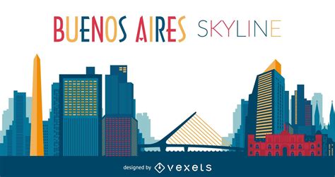 Buenos Aires Skyline Illustration Vector Download