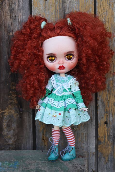 Blythedolls Blythe With Red Hair Blythe Custom Oak Doll Etsy