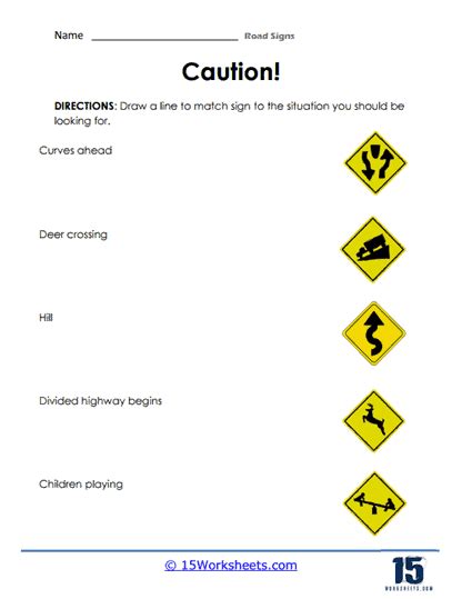 Road Signs Worksheets - 15 Worksheets.com - Worksheets Library