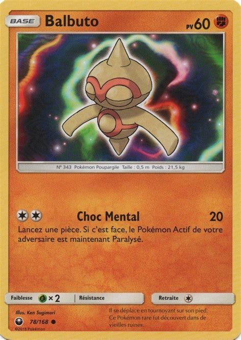 Balbuto carte Pokémon 78 168 Tempête céleste