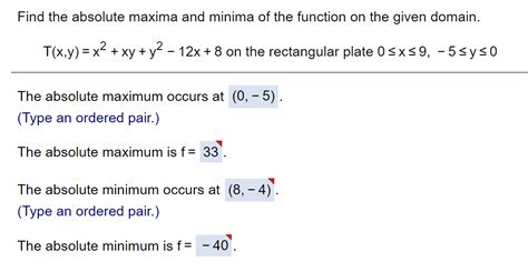 Solved Find The Absolute Maxima And Minima Of The Function Chegg