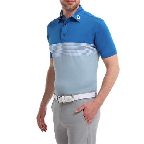 FootJoy Mens Colour Block Pique Polo Shirt Golfonline