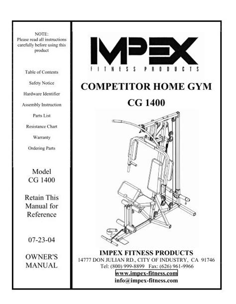 CG 1400 - Impex Fitness