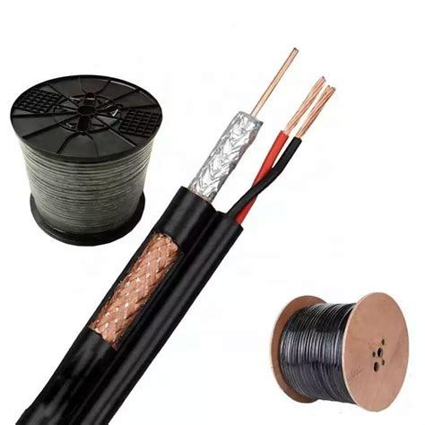 RG6/U 2C 18AWG CMR Figure 8 CCTV Cable RG6+2C Coaxial Cable RG6 2c With Power Coaxial Cable