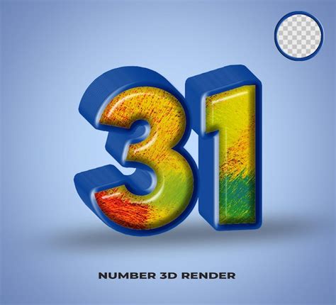 Premium Psd D Render Number Line Blue With Abstract Colorfull Glossy