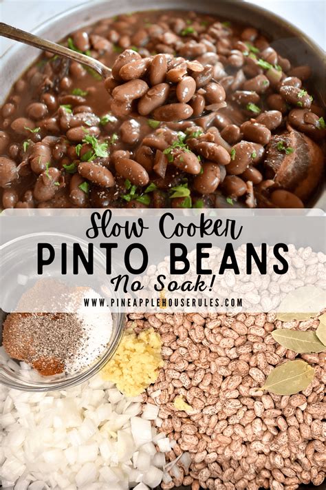 Slow Cooker Pinto Beans Crockpot Pinto Beans Recipe Beans Recipe Crockpot Bbq Pinto Beans Recipe