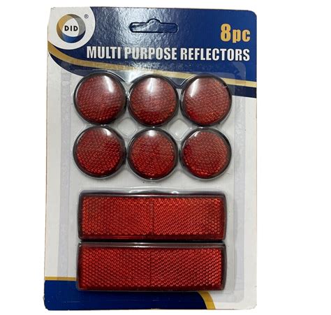 Pack Multi Purpose Reflectors Self Adhesive Red Trailer Caravan