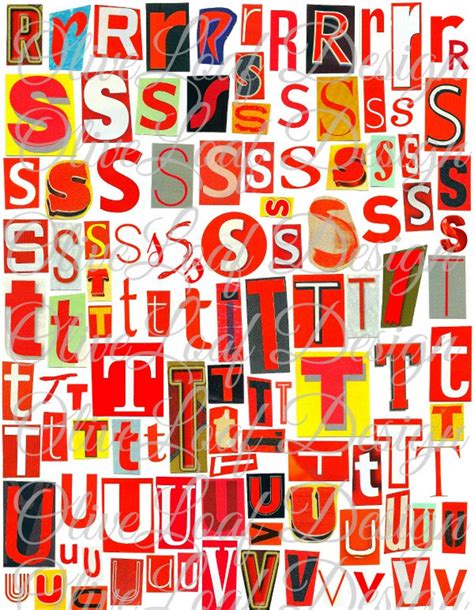 Printable Digital Alphabet Red Series A To Z 1 10 Etsy