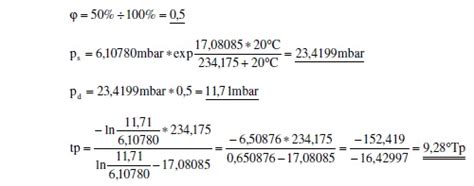 Calculating The Dew Point From Temperature And Relative Humidity