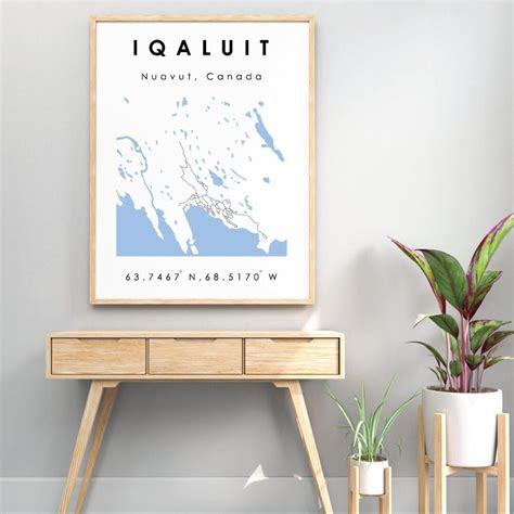 Iqaluit Map Iqaluit Nunavut Digital Map Minimalistic - Etsy