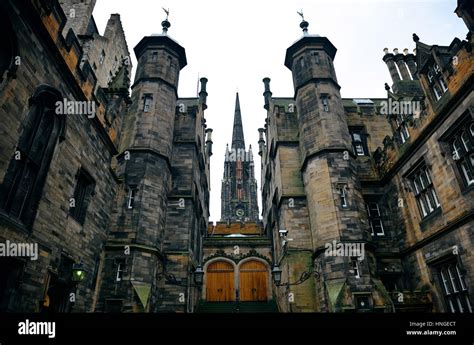 The University of Edinburgh historical architecture closeup Stock Photo ...