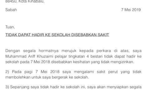 Surat Cuti Sakit Kerja Surat Rasmi Memohon Cuti Tahunan Dioedpr