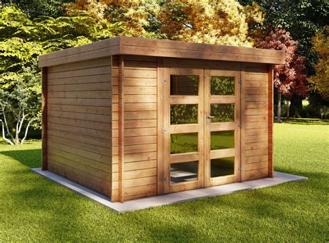 Abri de jardin bois Ep 28mm 9 m² traité autoclave marron KALMIR