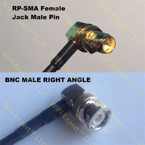 LMR100 RP SMA FEMALE ANGLE To BNC MALE ANGLE Coaxial RF Pigtail Cable