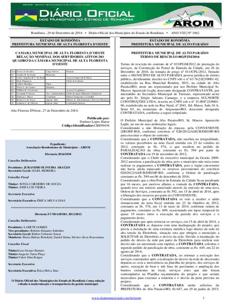 Preenchível Disponível Dirio Oficial dos Municpios do Estado de Rondnia