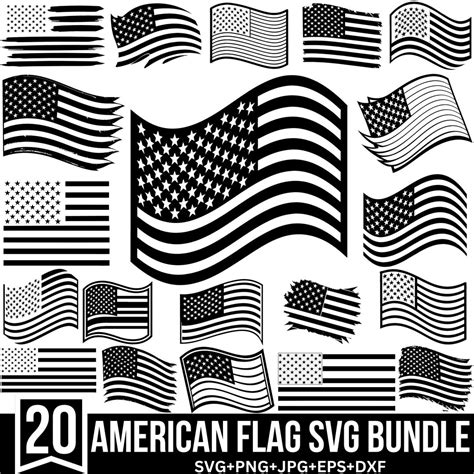 American Flag Svg Bundle Distressed Flag Svg Layered American Flag Svg Fourth Of July Svg