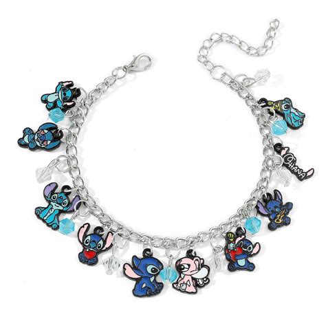 Bracelets Breloques Disney Cartoon Figure Stitch Pendentif En Mail Can