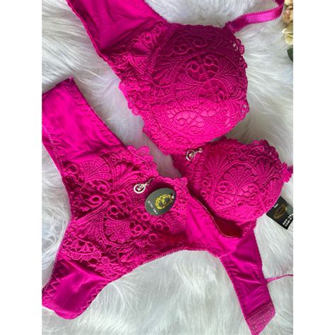 Conjunto De Lingerie Importado Renda Guipir Shopee Brasil