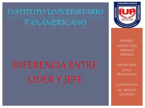 Diferencia Entre Jefe Y Lider PPT