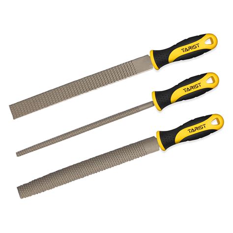 TARIST 3-Piece 8" Wood Rasp File Set, Includes Flat/Half-Round/Round ...