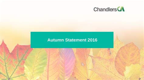 Our Report of the Autumn Statement 2016 | Chandlers Accountants