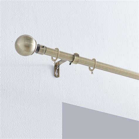 Antique Brass Extendable Curtain Pole With Ball Finial Cm Dia